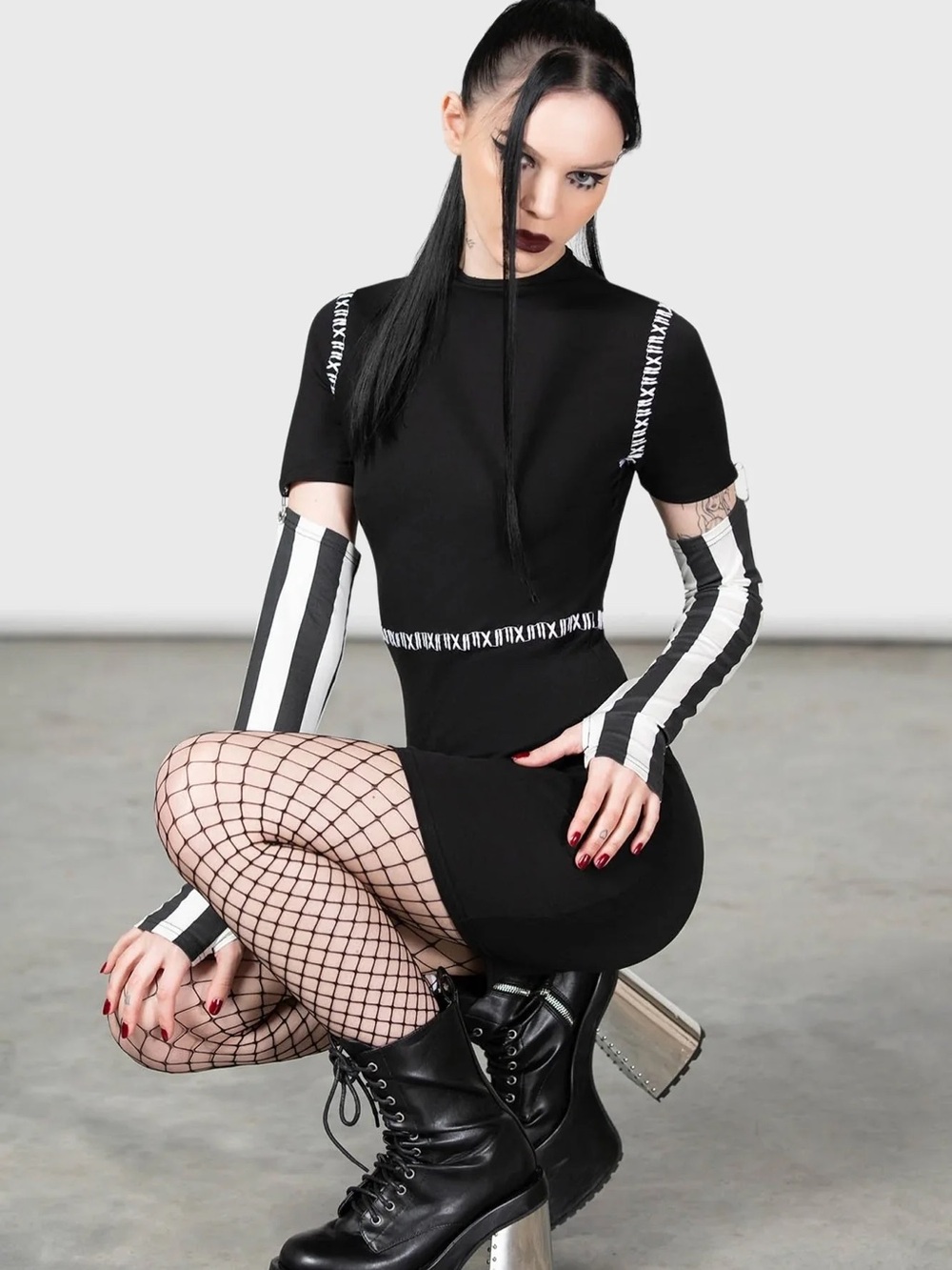 Killstar Stripes & Stitches Dress